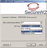 SecureW2 Authentication Pane