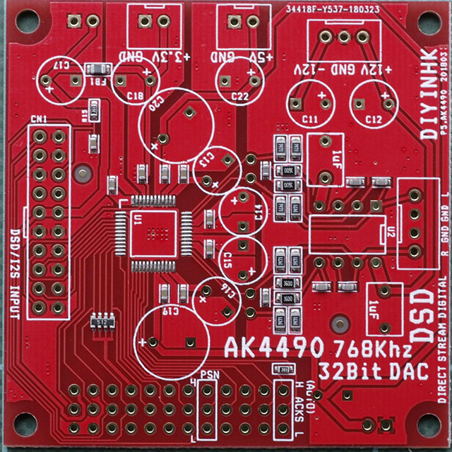 DIYINHK AK4490 DAC board (Front)