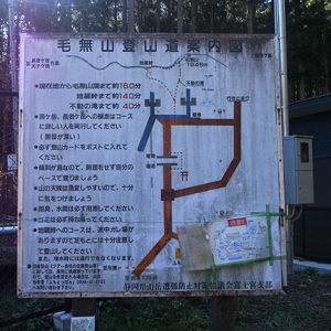 登山道入り口の案内板